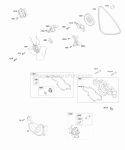 Radiator Fan Vee Belt Water Pump Case Diagram and Parts List for 613177-0114-E1  Briggs and Stratton Engine